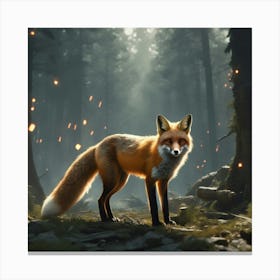 Fox In The Forest 85 Canvas Print