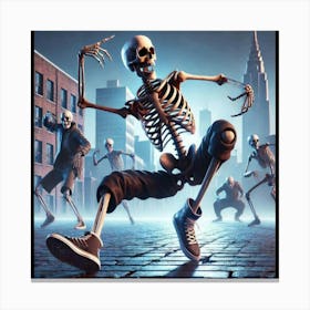 Skeleton Dancers 1 Canvas Print