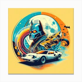 Batman And Batmobile Canvas Print