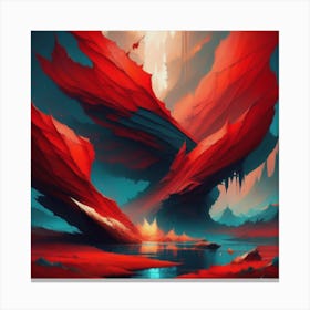 Red Abstract Expression Canvas Print