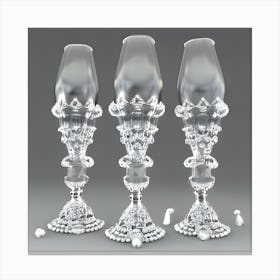 Three Glass Candlesticks Canvas Print