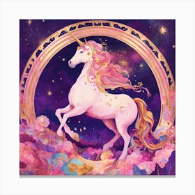 Unicorn In A Circle Canvas Print