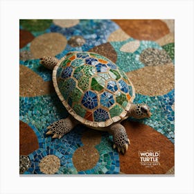 Mosaic Turtle Canvas Print