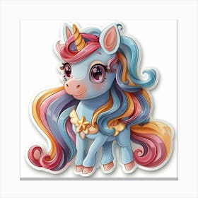 Unicorn Sticker 156 Canvas Print