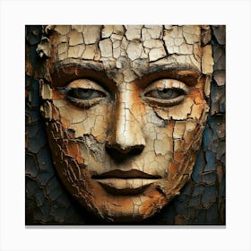 Firefly Face, Cracks, Spots, Chips, Textured, Weathered, Aged, Worn, Detailed, Intricate, Expressive (11) Canvas Print