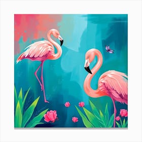 Pink Flamingos 8 Canvas Print