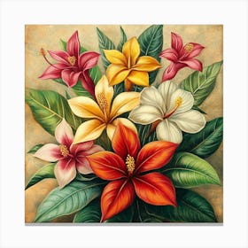 Hawaiian Flowers Art 6 Canvas Print