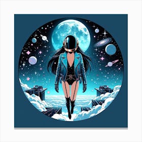 Girl In The Helmet Canvas Print