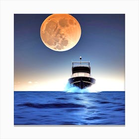 Full Moon Over The Ocean 67 Canvas Print