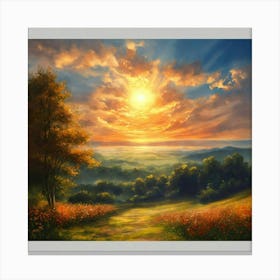 Sunset Over The Valley Canvas Print
