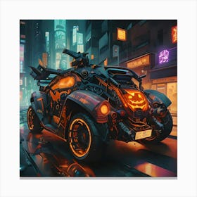 Pumpkin Car (Cyberpunk37) Canvas Print