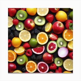Sliced Fruit Canvas Print