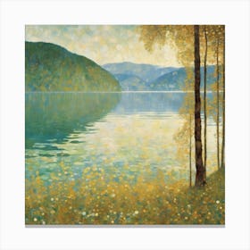 On Lake Attersee, Gustav Klimt 30 Canvas Print