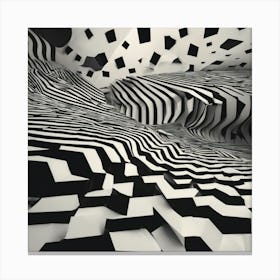 Abstract Black And White Pattern 1 Canvas Print