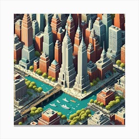 Isometric Cityscape Canvas Print