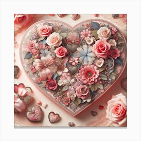 Valentine's Day, rose pattern 2 Canvas Print