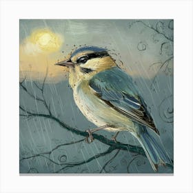 Bird In The Rain 2 Canvas Print