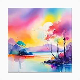 Sunset By The Lake 5 Canvas Print