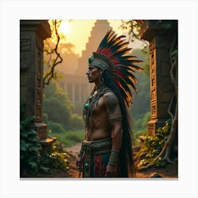 Aztec Warrior Canvas Print