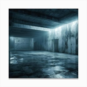 Grunge Style Wallpaper Design Featuring An Abstract Horror Environment Patterned Cement Hall With G (2) Canvas Print