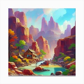 Landscape of valley rocks 3 Canvas Print