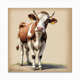 Cow Portrait 16 Canvas Print