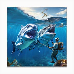 Ocean shark fish Canvas Print