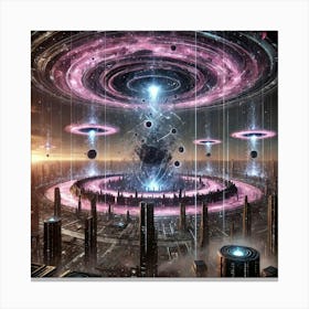 Gravity Wells And Portals Converted Canvas Print