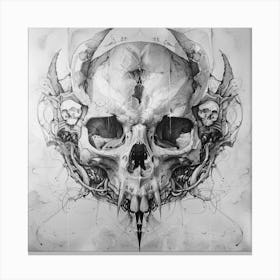 Skull And Horns Canvas Print