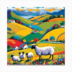 NEW ZEALAND SHEEP FARM Canvas Print