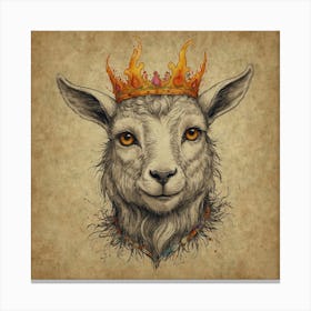 Goat With Crown 1 Canvas Print