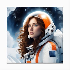 Girl In Space 4 Canvas Print