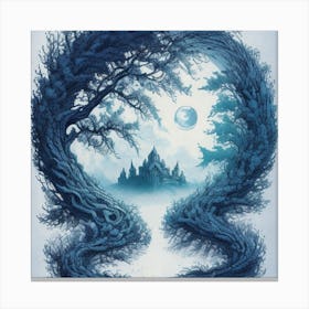 Twisted Trees Inside Lost Land Of Otherworldly Dreams Fan 1 Canvas Print