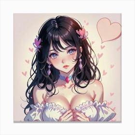 Cute Girl Sharing Love(1) Canvas Print