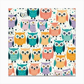 Colorful Owls 4 Canvas Print