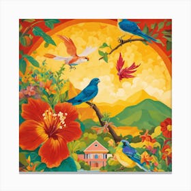 Birds Of Paradise Canvas Print