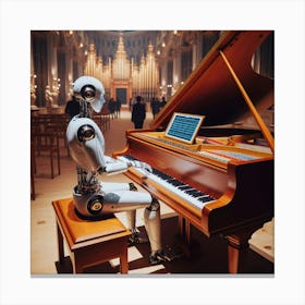 Robot Playing Piano 4 Canvas Print