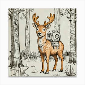 Deer In The Woods 81 Canvas Print