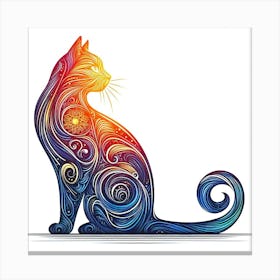 Feline Cat Creative Artwork Illustration 158 Canvas Print