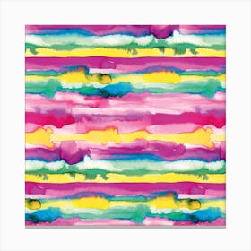 Gradient Tropical Color Lines Square Canvas Print