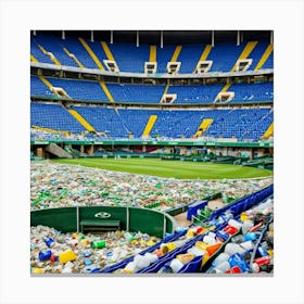 Stadium Full Of Plastic Bottles 1 Canvas Print