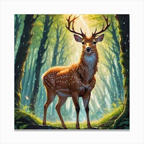 Deer In The Forest 11 Canvas Print