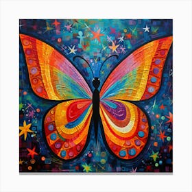 Butterfly With Stars Canvas Print