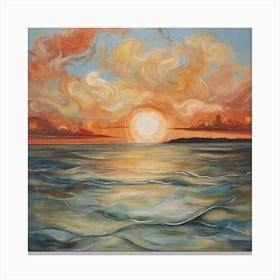 Sunset Over The Ocean Canvas Print