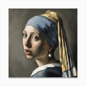 Girl With A Pearl Earring By Johannes Vermeer, 2 Canvas Print