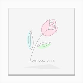 as you are - flower line art Canvas Print