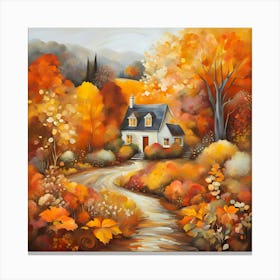 Country House In Autumn Canvas Print