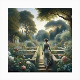 Woman In A Garden 9 Canvas Print