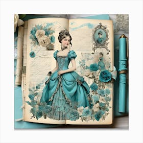 Victorian Princess  -  Junk Journal Canvas Print