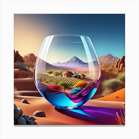 Wine Glass In The Desert 2 Canvas Print